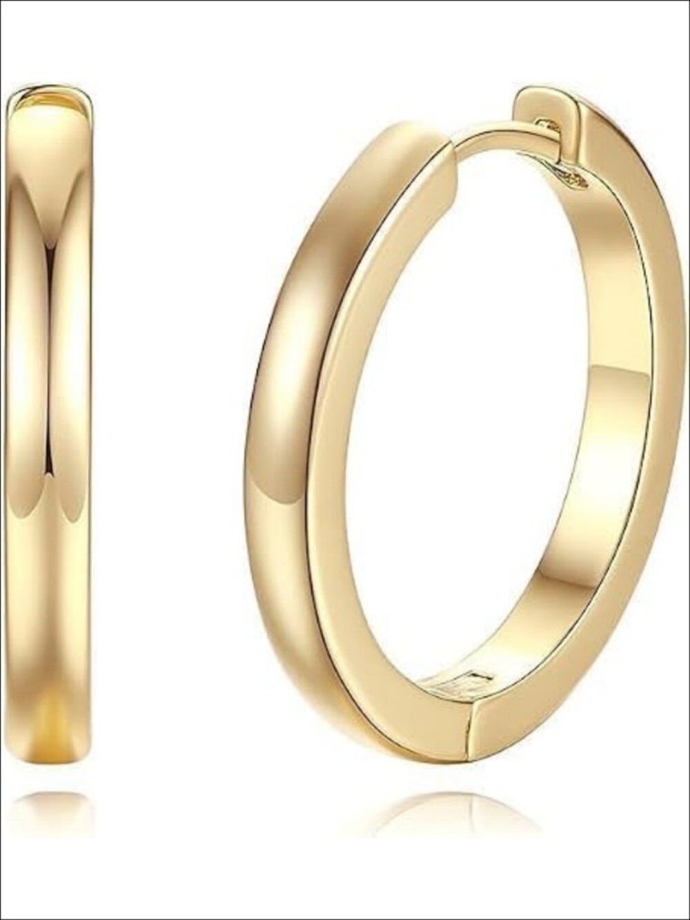 14K Gold Hoop Earrings Huggie Hoops Lever Back Women Jewelry